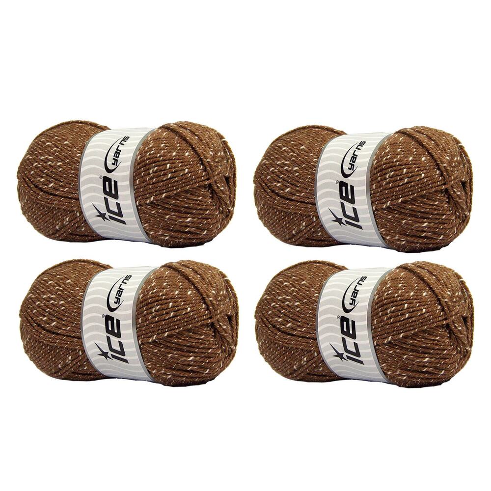 Brown Yarn-4 Skeins Ice Yarn Natural Baby Bamboo/Cotton 67082-Ships from USA New